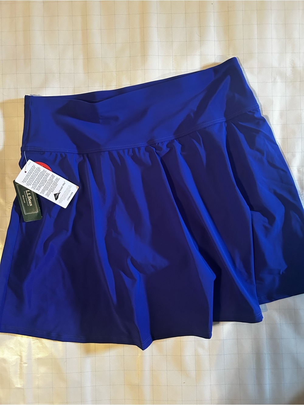 NWT L.L. Bean Women’s Shaping Swim Skirt Cobalt Blue Size 14